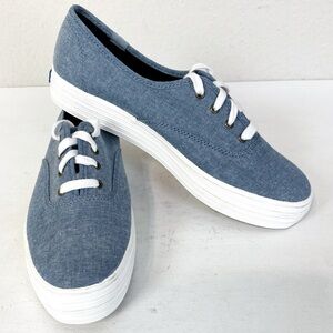 Keds Denim Blue Triple Core Lace Up Sneakers Size 8.5